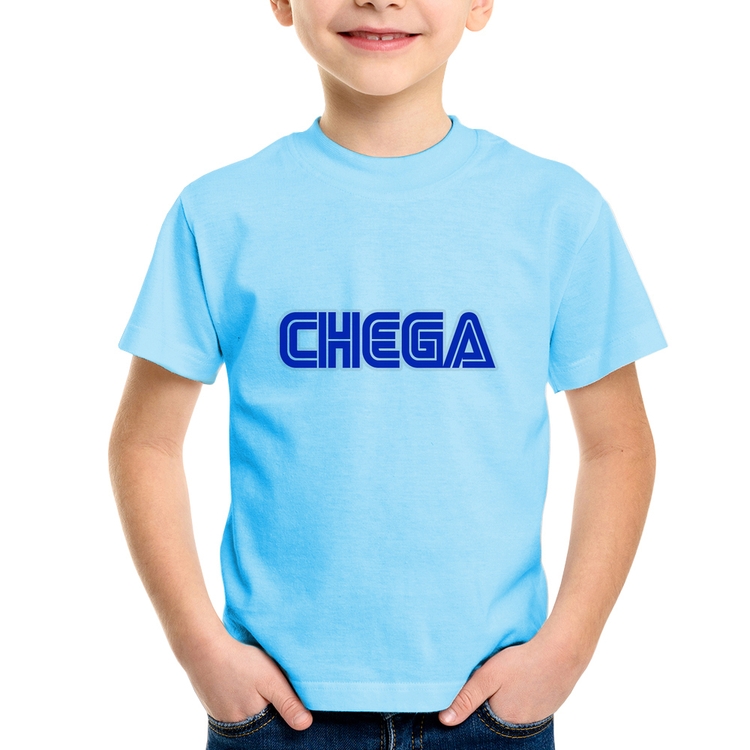 Camiseta Infantil Chega - Azul Bebê