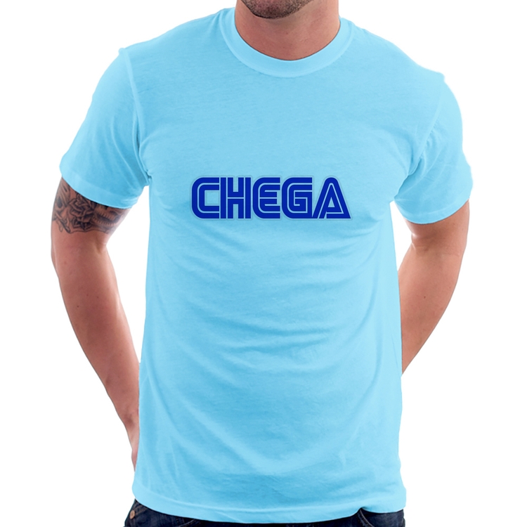 Camiseta Chega - Azul Bebê