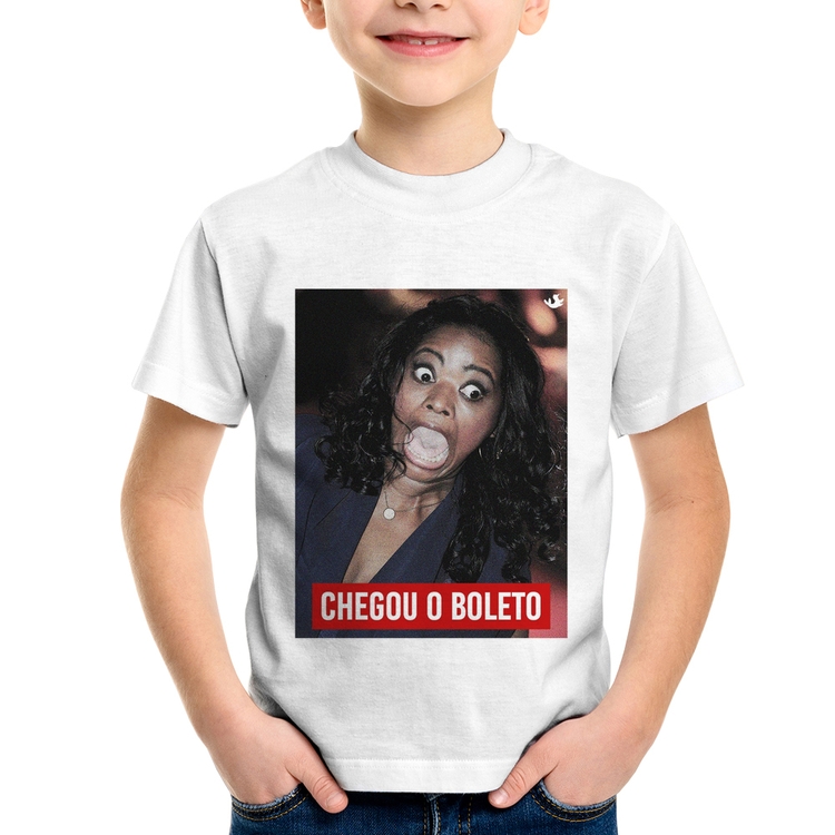 Camiseta Infantil Chegou o boleto