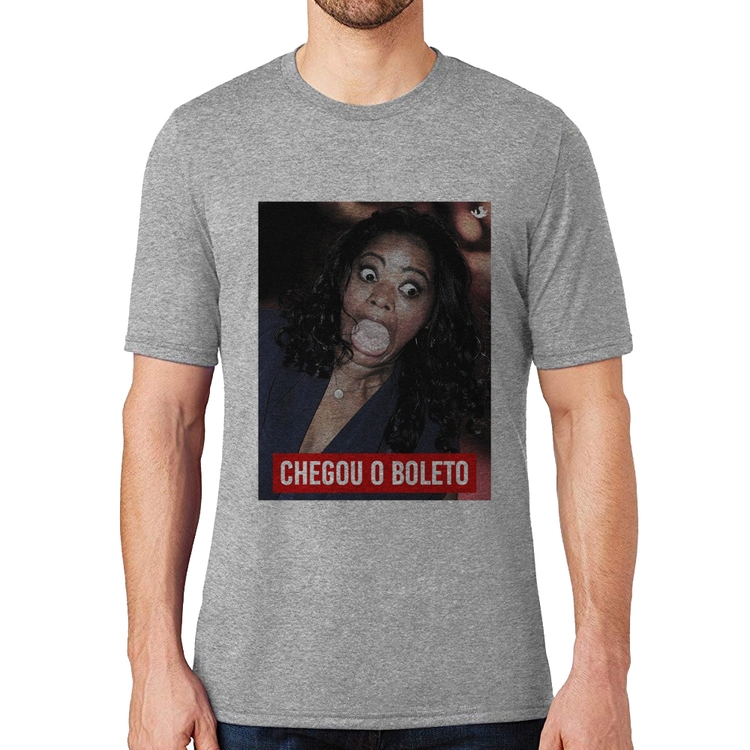 Camiseta Chegou o boleto - Cinza