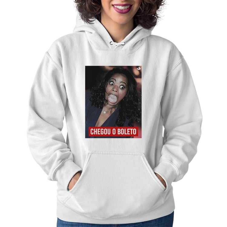 Moletom Feminino Chegou o boleto - Branco