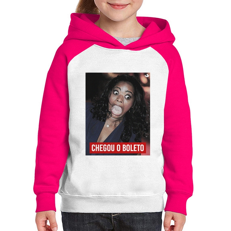 Moletom Infantil Chegou o boleto - Branco/Rosa