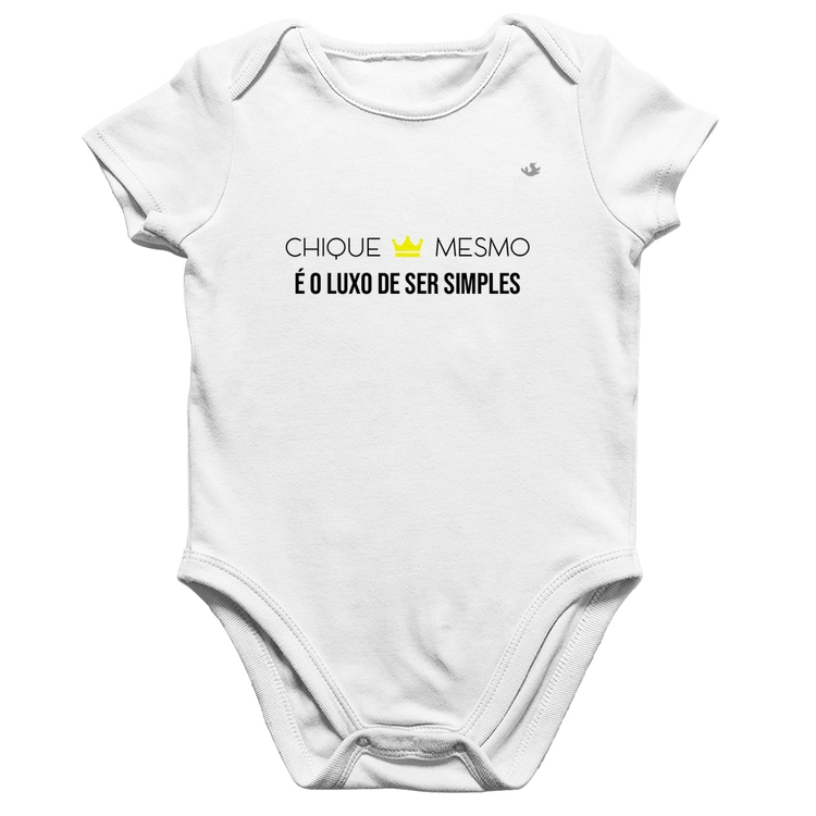 Body Bebê Algodão Chique mesmo é o luxo de ser simples - Branco