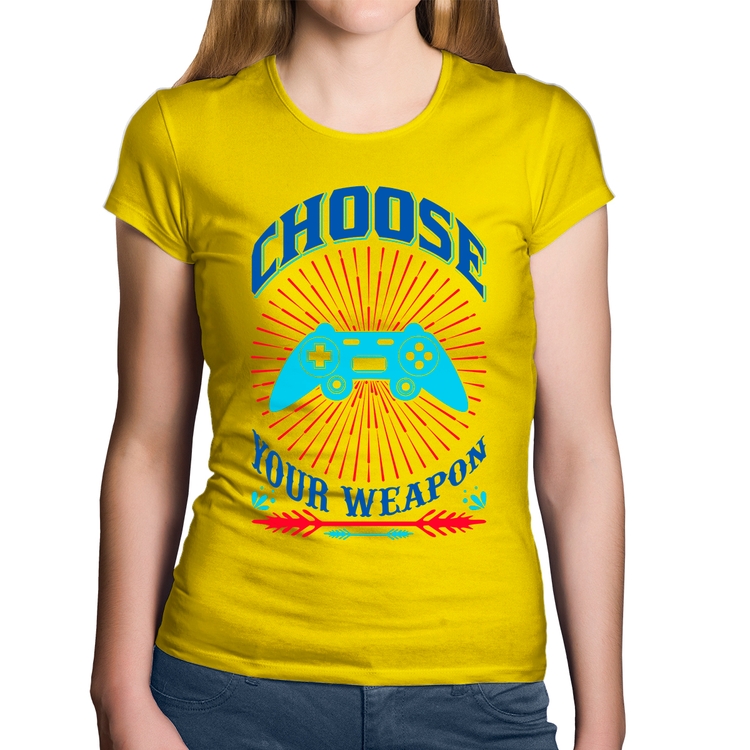 Baby Look Algodão Choose Your Weapon - Amarela