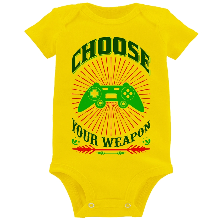 Body Bebê Choose Your Weapon - Amarelo