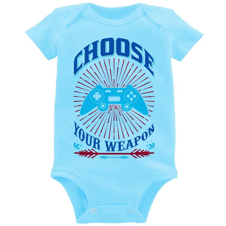 Body Bebê Choose Your Weapon - Azul Bebê