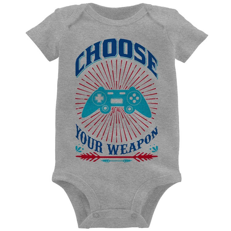 Body Bebê Choose Your Weapon - Cinza