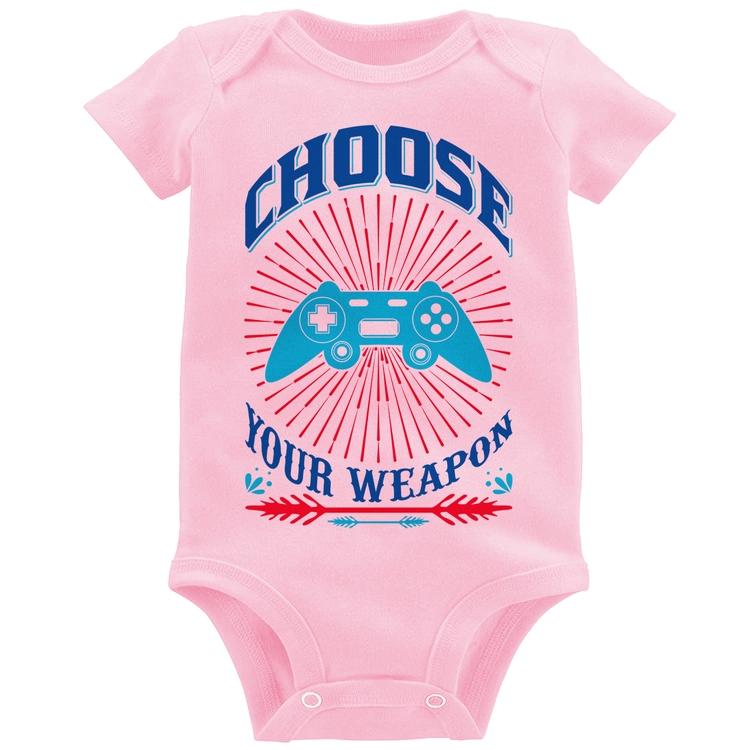 Body Bebê Choose Your Weapon - Rosa Bebê