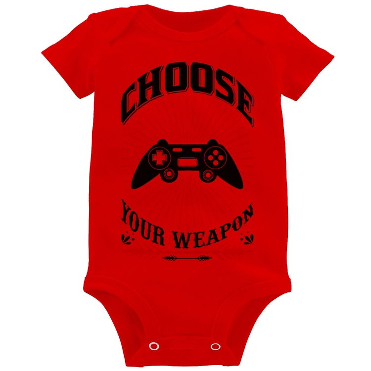 Body Bebê Choose Your Weapon - Vermelho