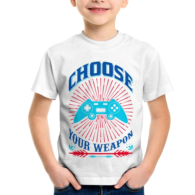 Camiseta Infantil Choose Your Weapon