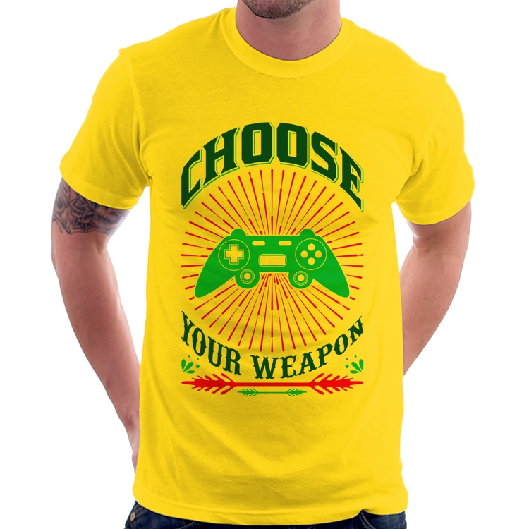 Camiseta Choose Your Weapon - Amarela