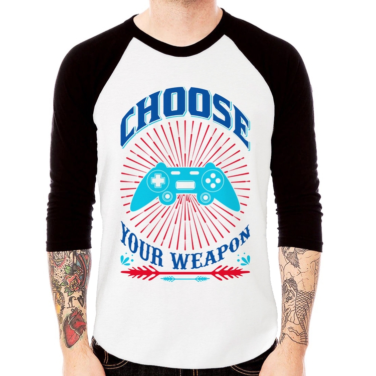 Camiseta Raglan Choose Your Weapon Manga 3/4