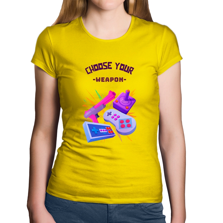 Baby Look Algodão Choose your weapon - Amarela