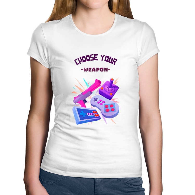 Baby Look Algodão Choose your weapon - Branca