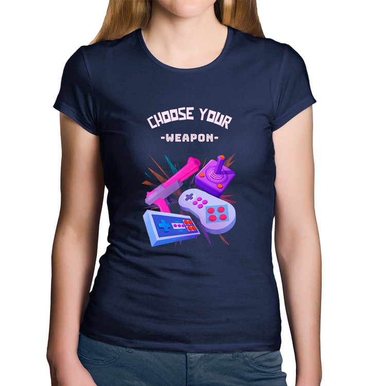 Baby Look Algodão Choose your weapon - Marinho