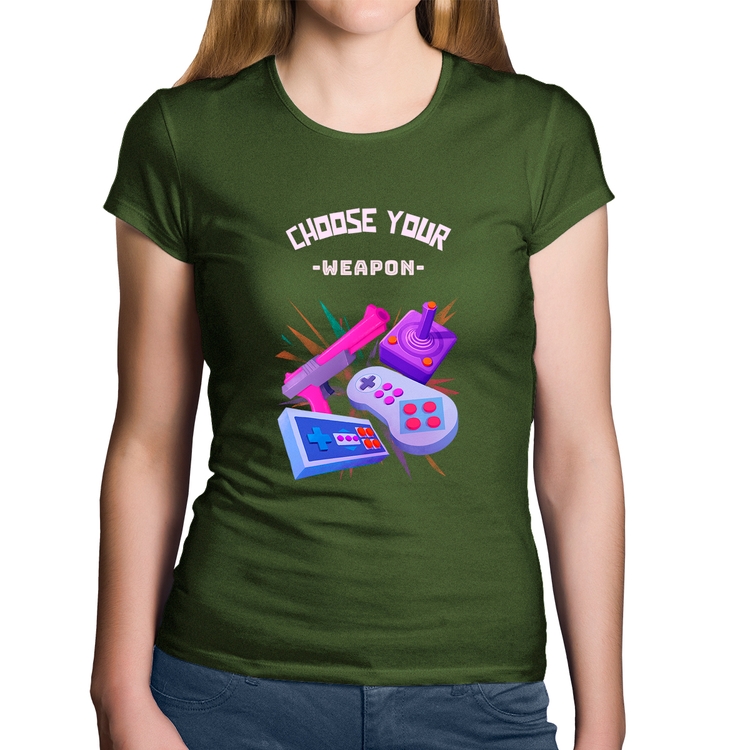 Baby Look Algodão Choose your weapon - Musgo