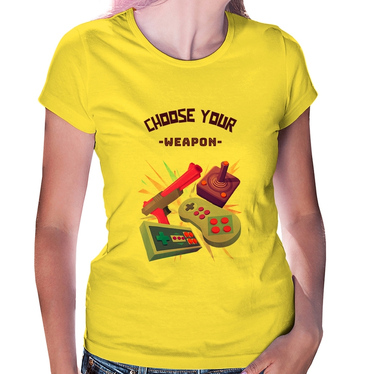 Baby Look Choose your weapon - Amarela