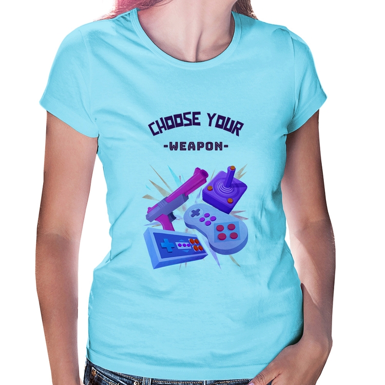 Baby Look Choose your weapon - Azul Bebê