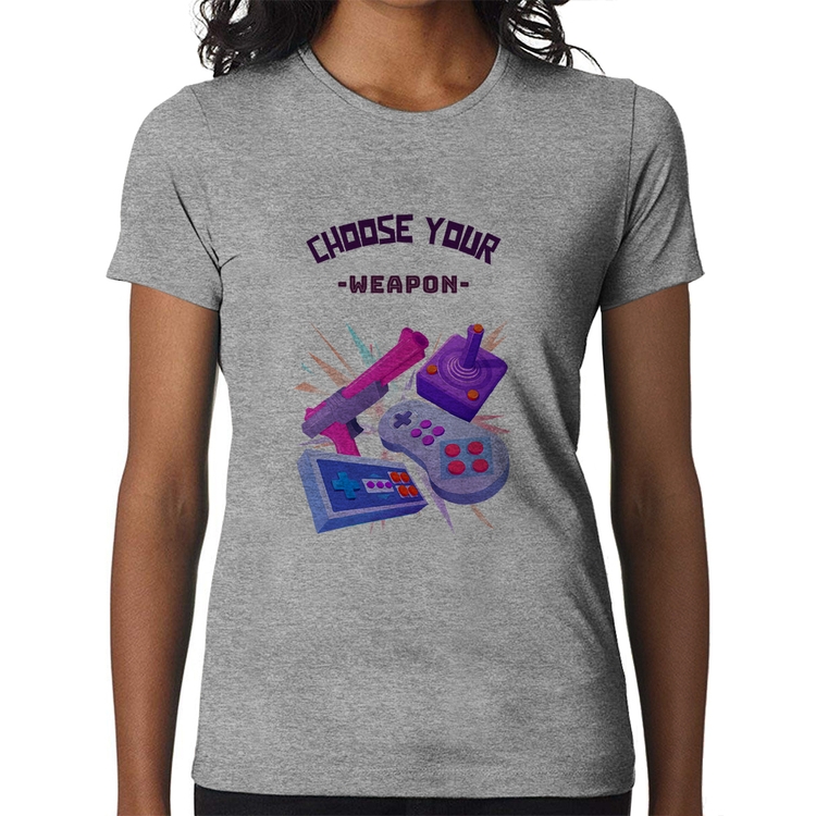 Baby Look Choose your weapon - Cinza