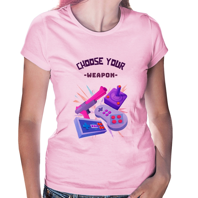 Baby Look Choose your weapon - Rosa Bebê