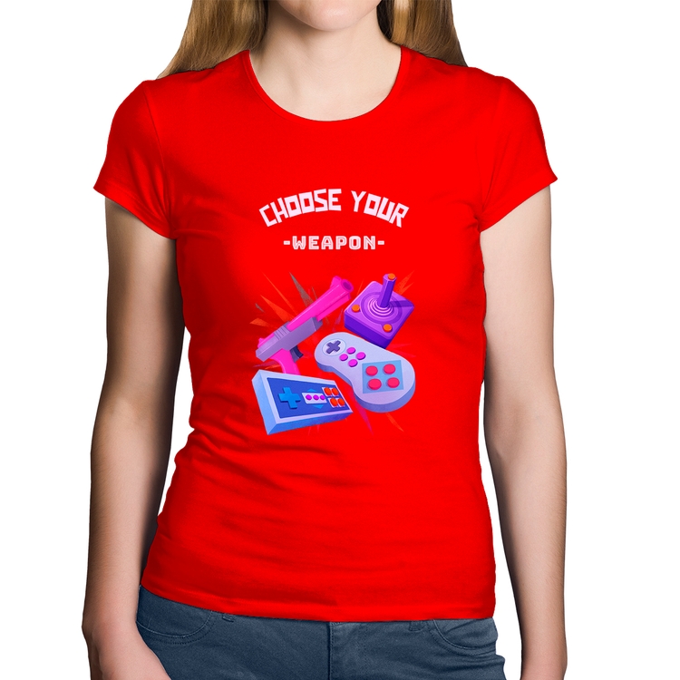 Baby Look Algodão Choose your weapon - Vermelha