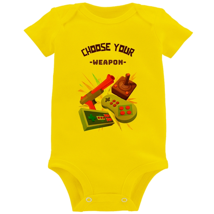 Body Bebê Choose your weapon - Amarelo