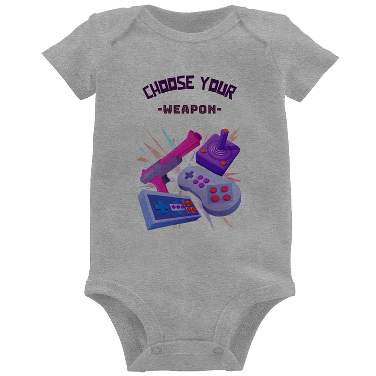 Body Bebê Choose your weapon - Cinza