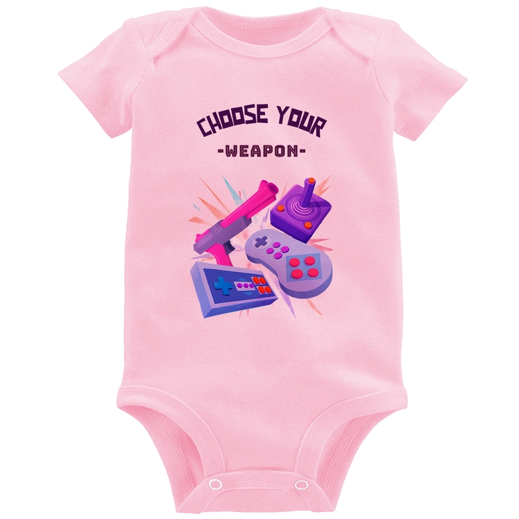 Body Bebê Choose your weapon - Rosa Bebê