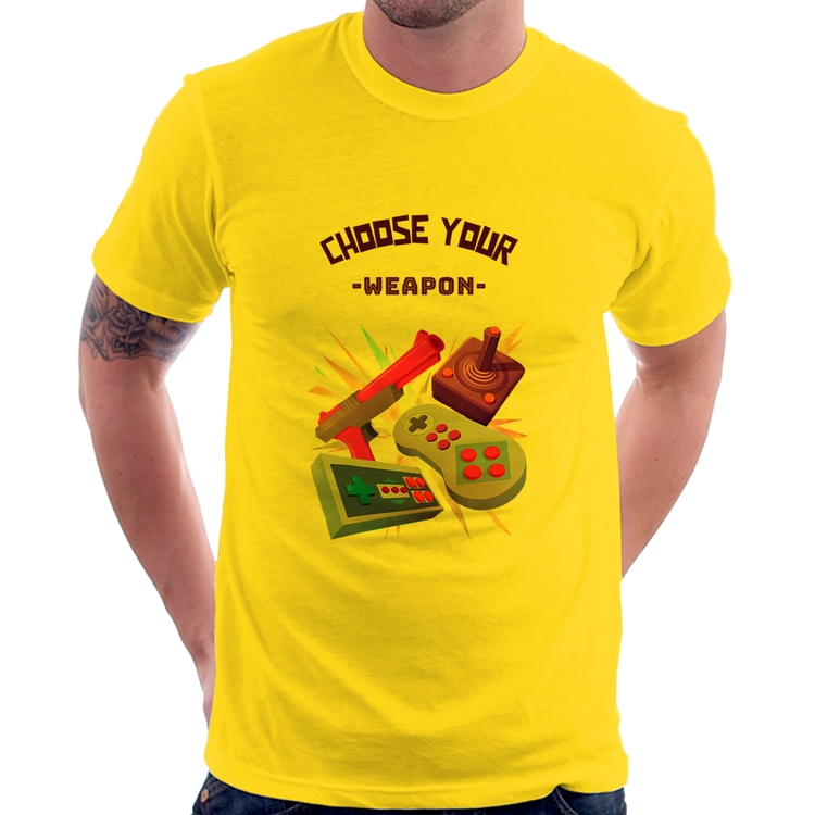 Camiseta Choose your weapon - Amarela