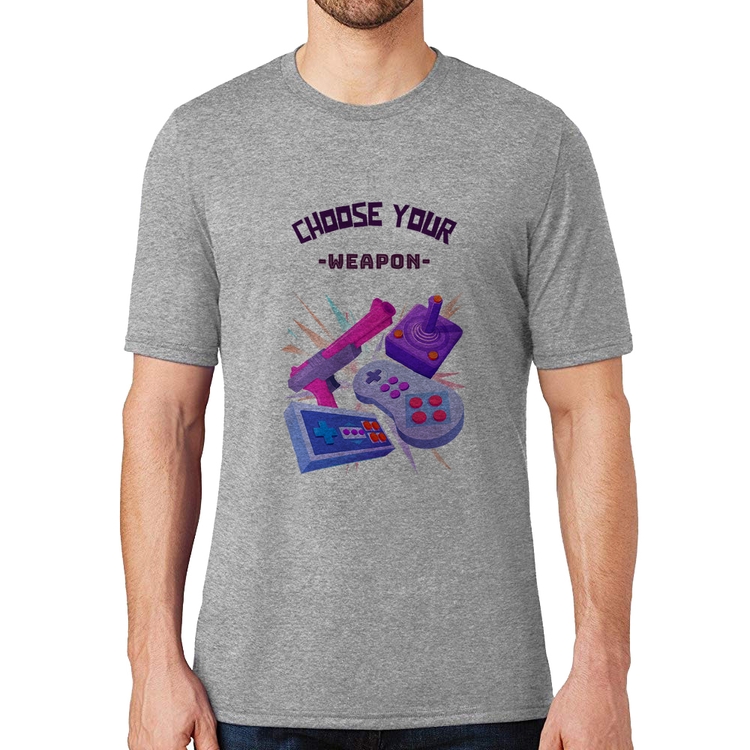 Camiseta Choose your weapon - Cinza