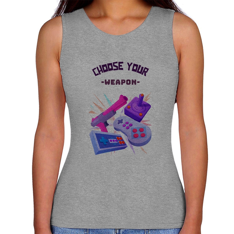 Regata Feminina Choose your weapon - Cinza