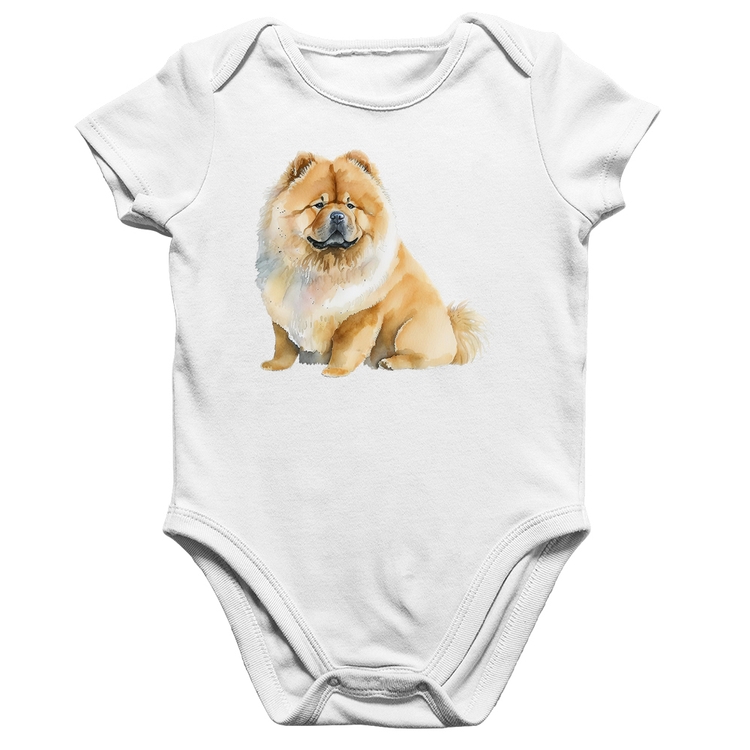 Body Bebê Algodão Chow-chow - Branco