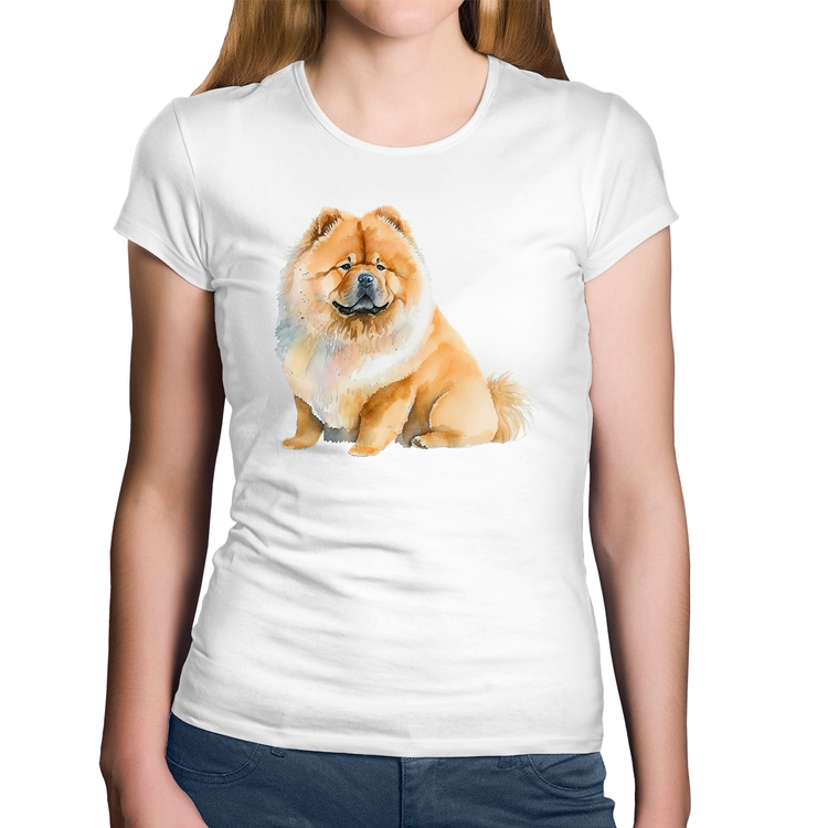 Baby Look Algodão Chow-chow - Branca