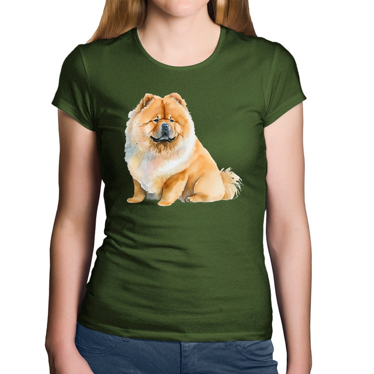 Baby Look Algodão Chow-chow - Musgo