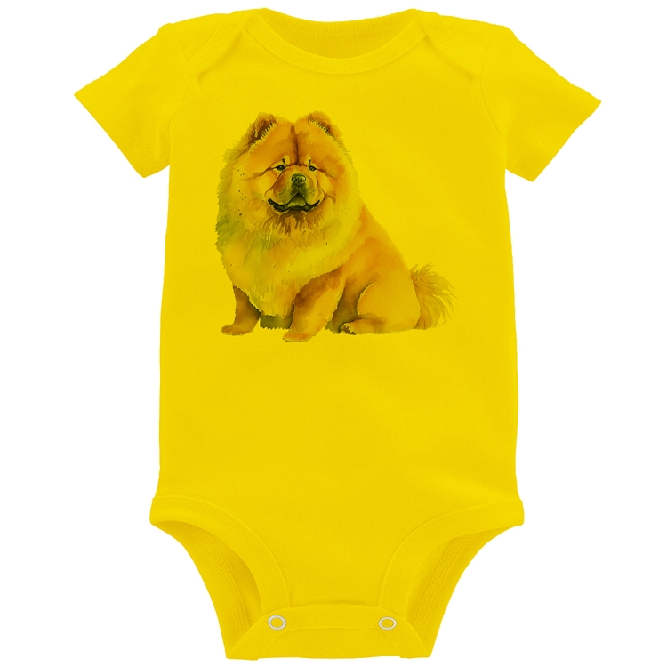 Body Bebê Chow-chow - Amarelo