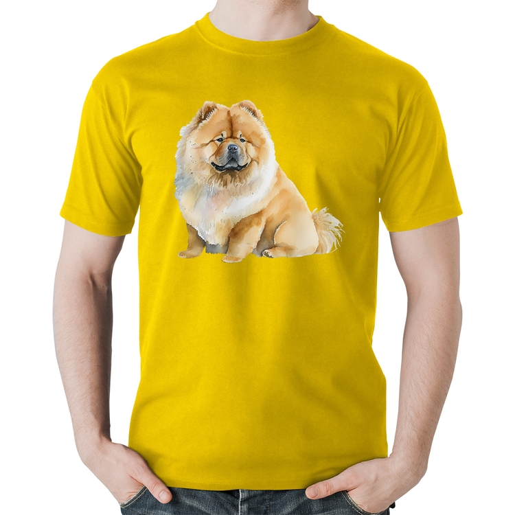 Camiseta Algodão Chow-chow - Amarela