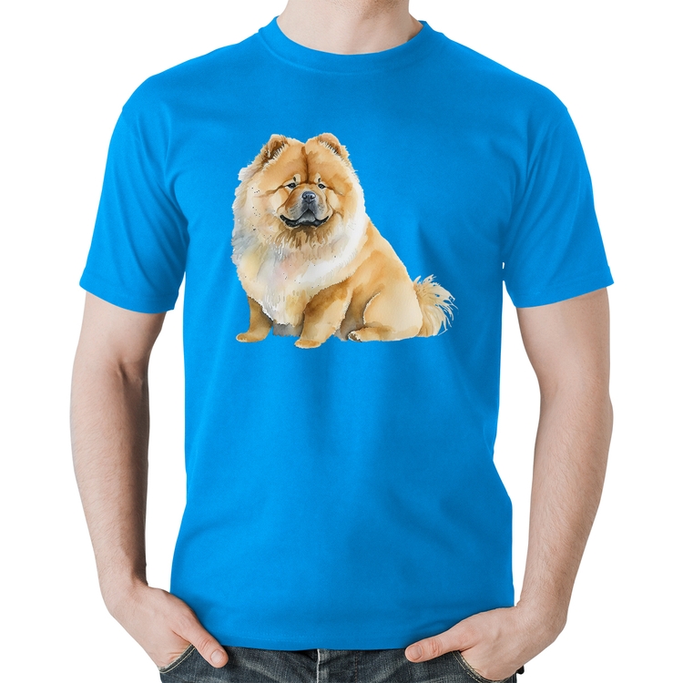 Camiseta Algodão Chow-chow - Azul