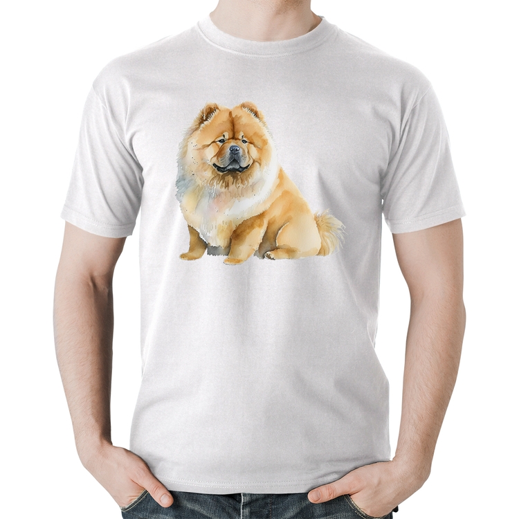 Camiseta Algodão Chow-chow - Branca