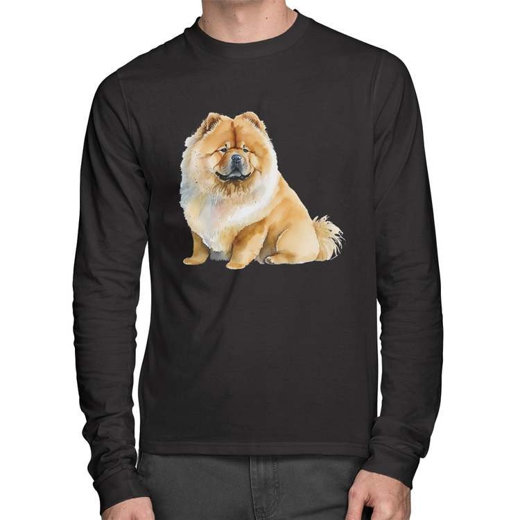 Camiseta Algodão Chow-chow Manga Longa