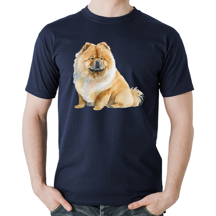 Camiseta Algodão Chow-chow - Marinho