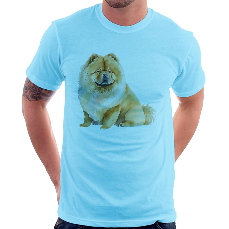 Camiseta Chow-chow - Azul Bebê