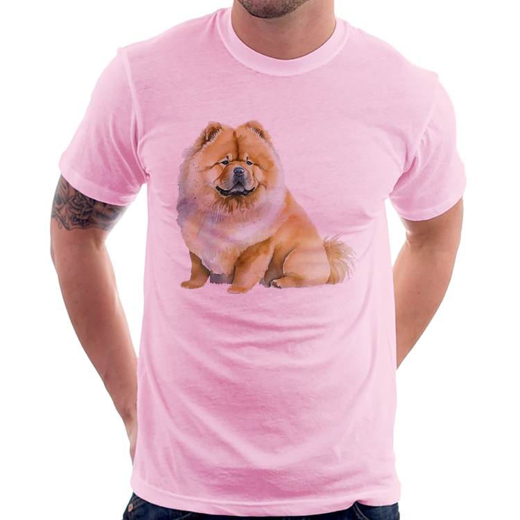 Camiseta Chow-chow - Rosa Bebê