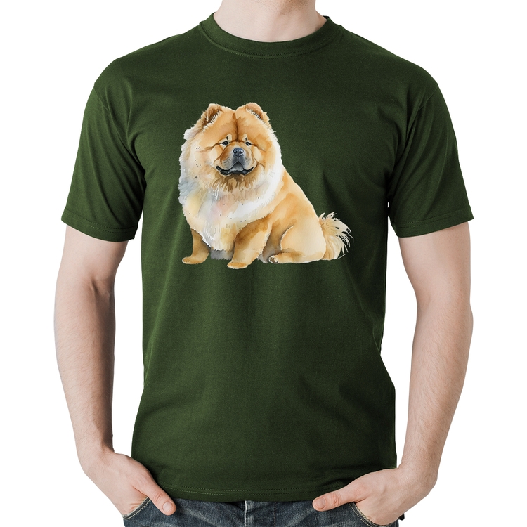 Camiseta Algodão Chow-chow - Musgo