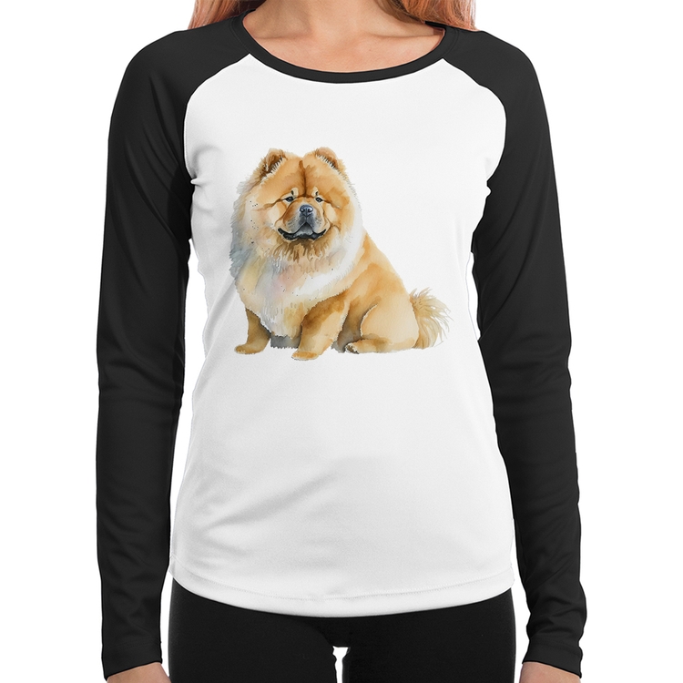 Baby Look Raglan Chow-chow Manga Longa