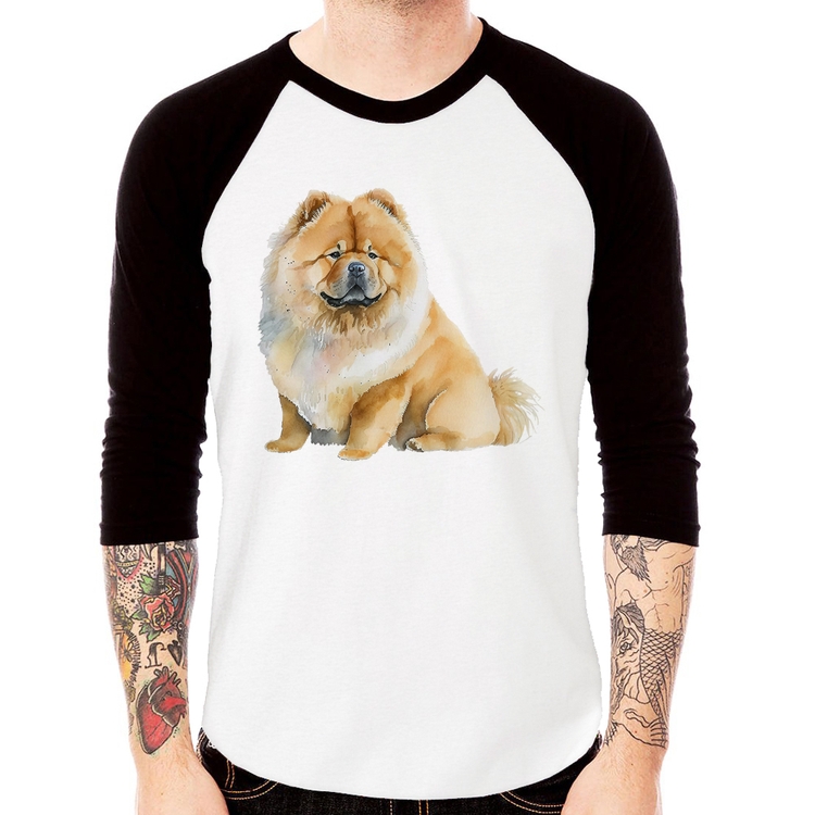 Camiseta Raglan Chow-chow Manga 3/4