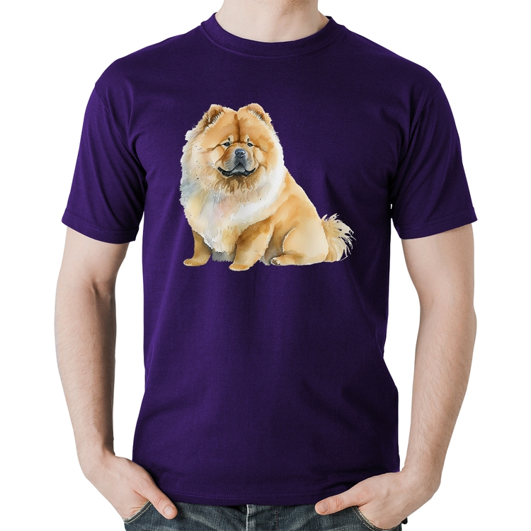 Camiseta Algodão Chow-chow - Roxa