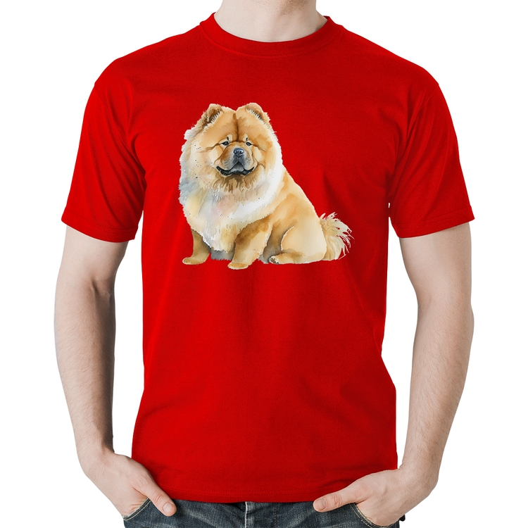 Camiseta Algodão Chow-chow - Vermelha