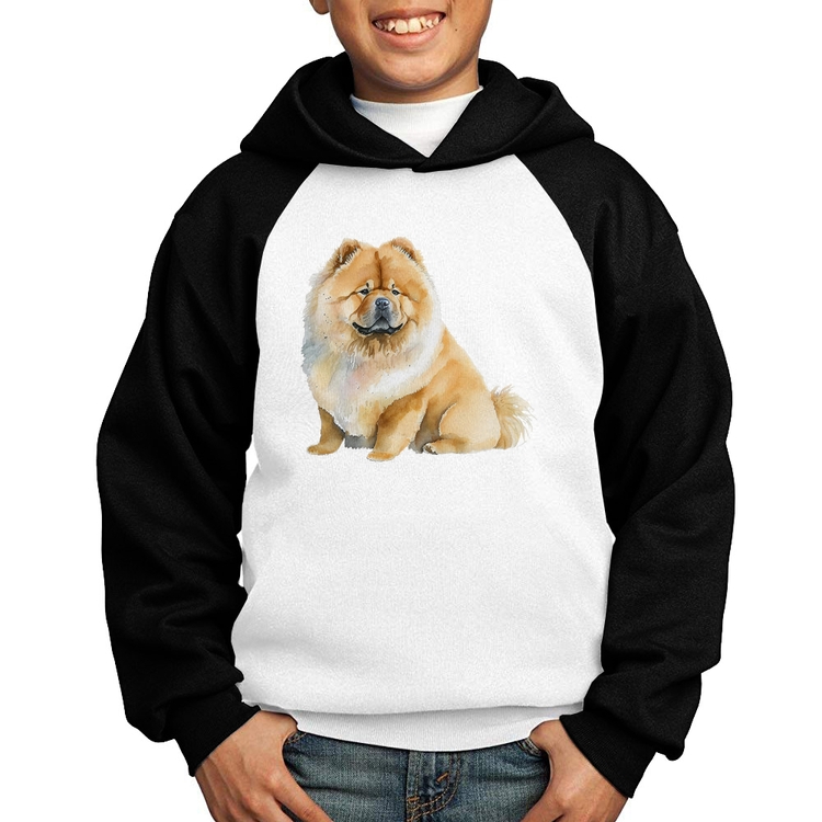 Moletom Infantil Chow-chow - Branco/Preto