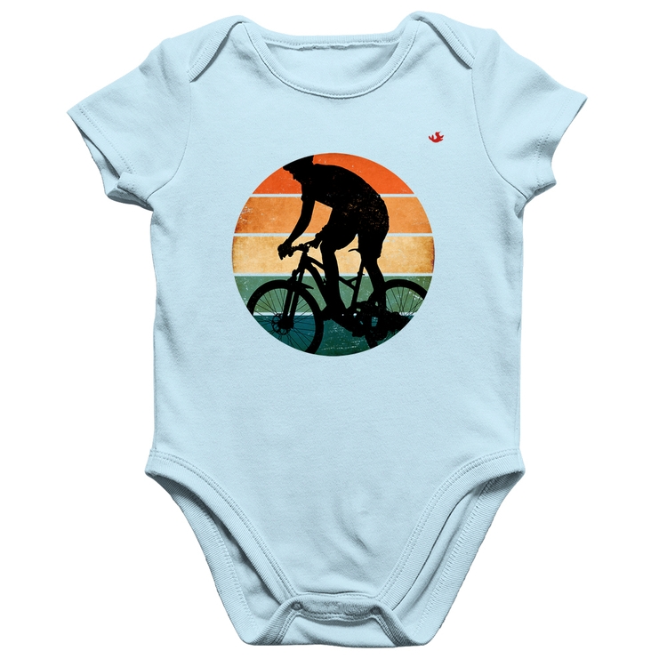 Body Bebê Algodão Ciclismo Vintage Sunset - Azul Bebê