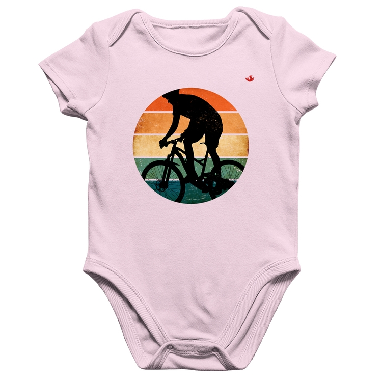 Body Bebê Algodão Ciclismo Vintage Sunset - Rosa Bebê